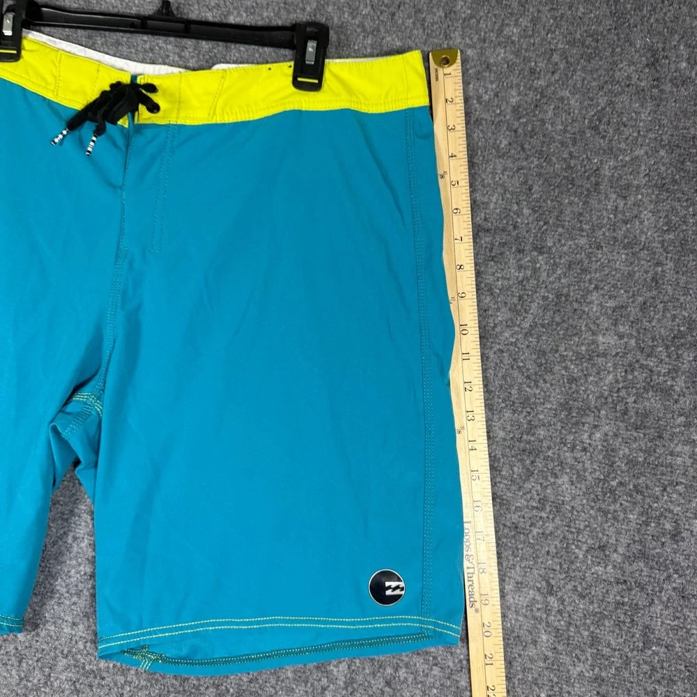 Billabong Platinum X PX3 Board Shorts Mens 36 Blue Yellow Performance Stretch